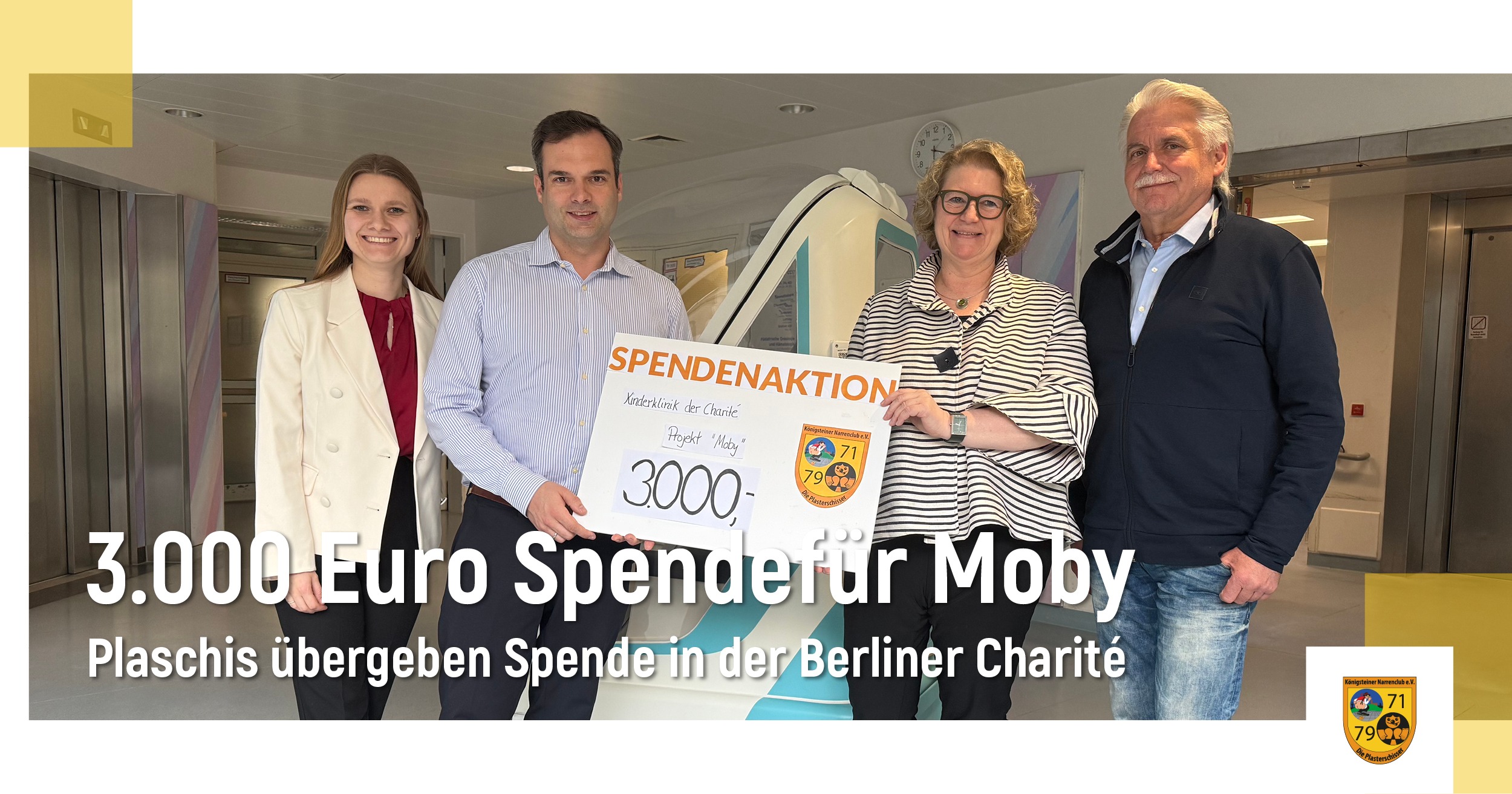 Plaschis übergeben 3.000 Euro Spende für Moby-Projekt in der Berliner Charité