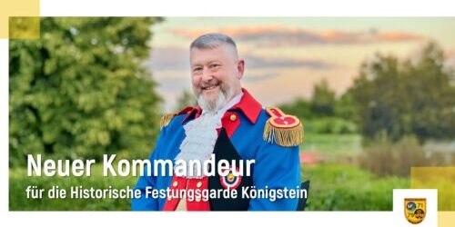 Die Historische Festungsgarde Königstein hat einen neuen Kommandeur: Larsjan „LJ“ van der Heijden wurde beim jüngsten Gardetreffen einstimmig gewählt. Ihm zur Seite steht künftig Dennis Grün als stellvertretender Kommandeur.